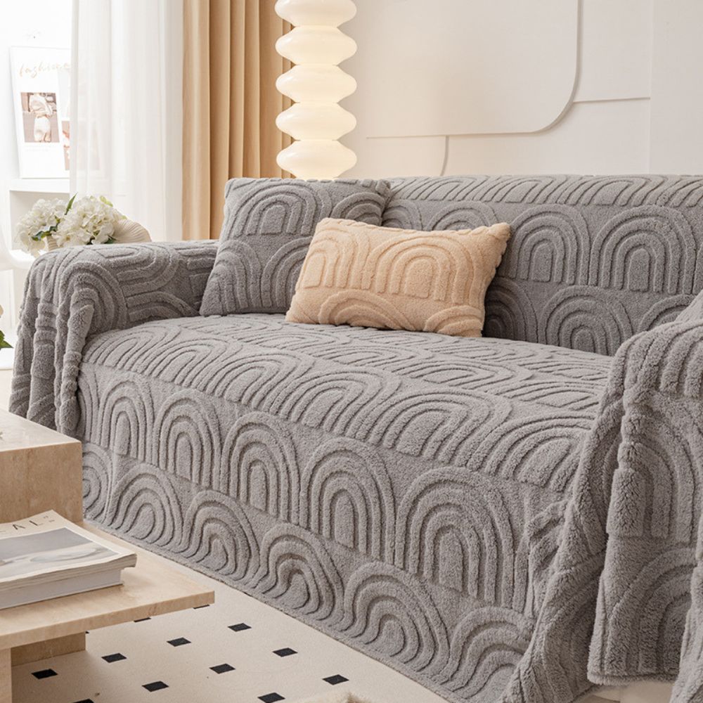 Plush Rainbow Sofa Cover