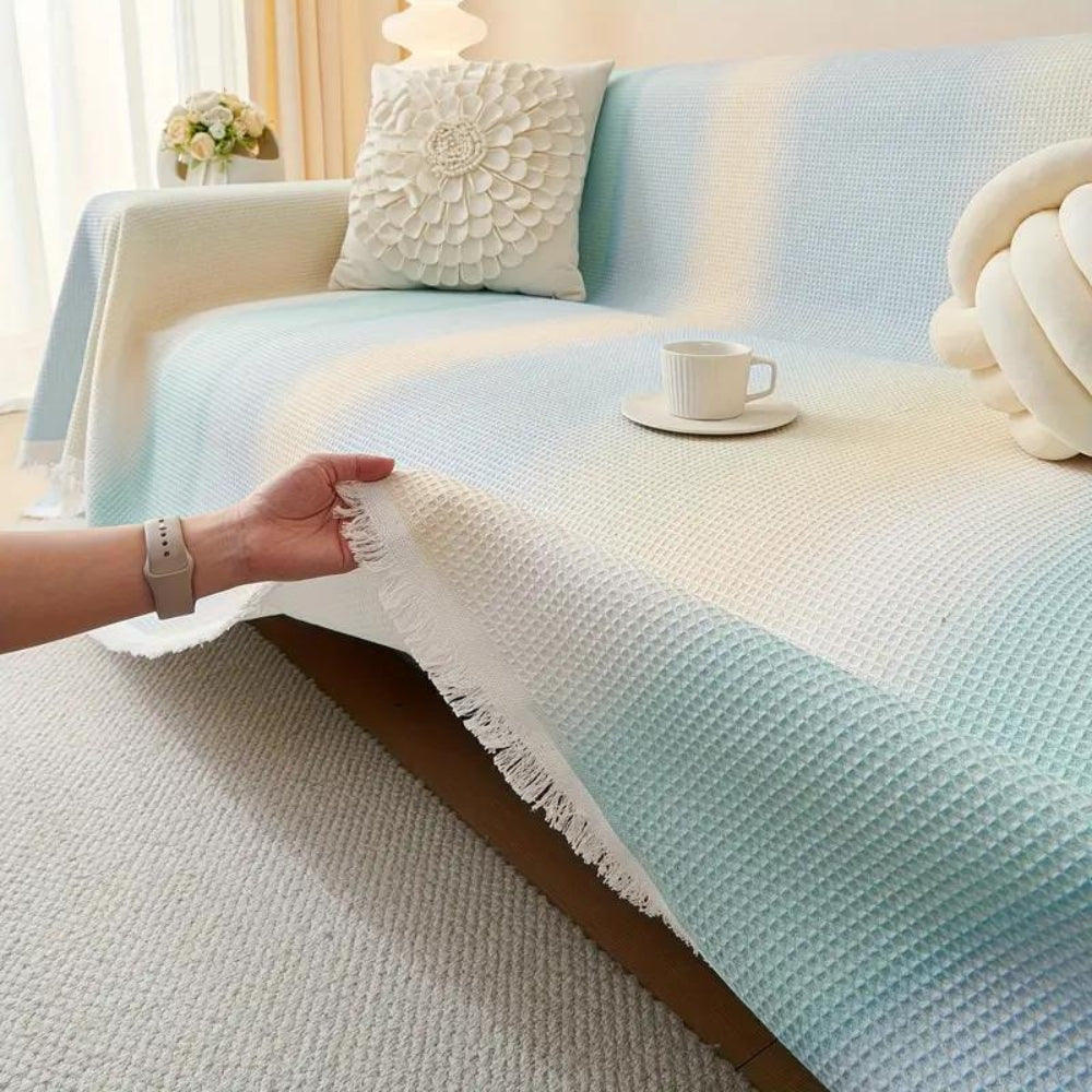 Pastel Multi-Color Sofa Cover Closeup
