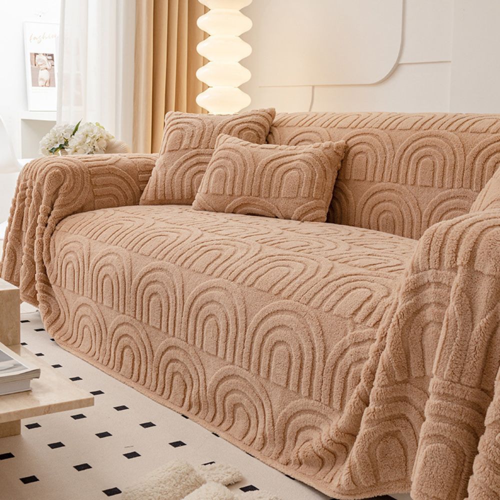 Plush Rainbow Sofa Cover