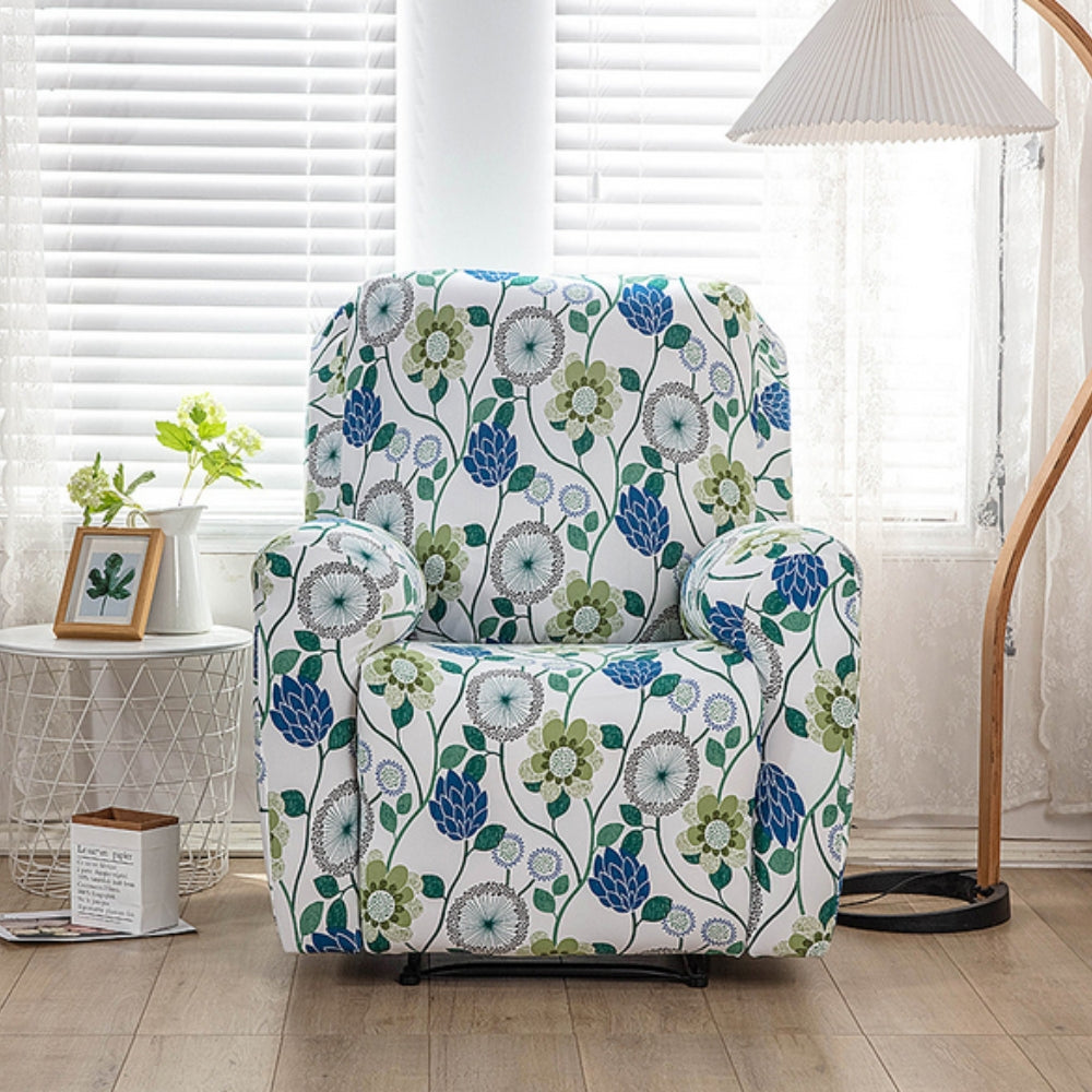 Floral Recliner Sofa Cover Closeup